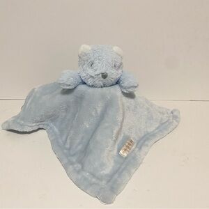 Blankets & Beyond Bear Lovey Blue Plush Security Blanket Cuddle Toy Soft Boy